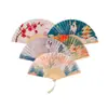 Nuevo Estilo Chino Estilo Antiguo Ventilador Plegable de Bambú Pequeño Portátil de Verano para Danza Cheongsam Hanfu Foto
