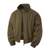 2026 Nuevo Otoño/Invierno Transfronterizo Estilo Americano High Street Color Sólido Cuello Alto Chaqueta de Piloto Talla Grande Moda Abrigo Casual para Hombre