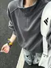 Sudadera unisex con estampado floral blanco, peso pesado, media cremallera, cuello alto, estilo otoño/invierno, corte cuadrado, diseño deconstruido, prenda exterior extragrande estilo americano