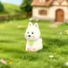 Enfeites de Paisagem em Miniatura, Figuras Realistas de Filhote Usando Babador, Fofas Decorações de Artesanato DIY de Resina para Casa e Carro