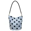 Bolso de mujer de moda estilo coreano con lunares artísticos, nuevo modelo 2026, bolso de hombro de gran capacidad para el trabajo y uso casual, bolso tipo cubo para mujer