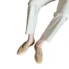 Versión de Piel de Oveja con Aumento Oculto de Altura, Hebilla de Borla Lp, Mocasines Estilo Old Money para Mujer, Mocasines de Piel Genuina Suave, sin Cordones