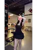 Doce Vestido Branco de Suspensório para Mulheres Verão Cintura Fina Saia Bolo Franzida Estilo Ballet Saia Evasê
