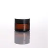 Frasco de crema marrón a prueba de luz de 5g a 100g en stock para venta al por mayor, frasco de vidrio para crema facial, crema para ojos, frasco dispensador de muestras cosméticas