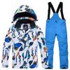 Nuevo traje de esquí para niños, conjunto de dos piezas de esquí cálido y grueso para exteriores para niños y niñas