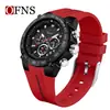 Reloj para Estudiantes Nuevo Ofns Resistente al Agua Luminoso Tres Ojos Seis Manecillas Reloj Casual Multifuncional de Negocios para Hombre Reloj de Cuarzo