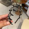 Faixa de Cabelo de Cristal de Luxo Leve Estilo Coreano Pente de Cabelo com Senso de Alto Padrão Faixa para Cabelos Quebrados com Dentes Clip de Cabelo Versátil para Lavar o Rosto Acessórios de Cabelo Femininos