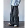 Pantalones cargo de moda estilo americano con bolsillos grandes, unisex, nueva colección otoño-invierno, pantalones largos casuales holgados de pierna ancha en color café