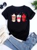 Camiseta de mujer Camiseta moda estampado taza de café gráfica top día de San Valentín mujer amante