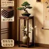 Soporte de flores simple para uso doméstico, estante para flores de balcón, estantería de almacenamiento de múltiples capas de pie, soporte de bambú para macetas de interior para sala de estar, diseño minimalista