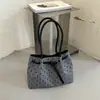 Bolso de mano a rayas con lunares, estilo mujer, nueva colección otoño 2026, bolsa de mano ligera para el día a día, bolso de hombro de gran capacidad, mochila