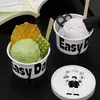 Taza de Papel Desechable para Helado de Celebridad de Internet con Tapa de Papel Tazón de Yogurt para Helado Caja de Taza de Helado Tazón de Papel Impreso con Logo