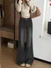 Jeans acampanados negros y grises para mujer, elásticos, nuevo estilo de verano, seleccionados cuidadosamente para figuras de talla grande en forma de pera, pantalones de campana de cintura alta adelgazantes