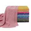 Nuevo Pañuelo para la Cabeza de Gasa Perla Porcelana Bufanda Larga de Diamantes para Mujer Chal Bufanda de Moda Casual YS021