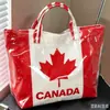Sitio Independiente Temu Bolso de Mano de Nuevo Estilo Transfronterizo Impermeable PVC+Lona Portátil para Viajes Diarios Bolso de Hombro Bolso Tote