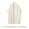 Outono/Inverno 2026 Novo Cardigã Colete de Cashmere Sem Mangas Peça de Roupa Externa Versátil Cor Sólida Tricô Top Manto Quente