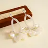 Pendientes de gancho de resina con forma de hoja ovalada y pluma, transfronterizos europeos y americanos, pendientes frescos y sencillos de verano, pendientes de diseño nicho para mujer