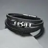 Pulsera de Muñeca Estilo Europeo y Americano Transfronteriza Simple para Hombres Pulsera de Cuero Multicapa Hecha a Mano Pulsera Deportiva de Fútbol