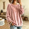 Sudadera de Terciopelo Casual de Manga Larga de Color Sólido con Cuello Redondo para Mujer, Nueva Colección Otoño/Invierno 2026 Europea y Americana, Más Vendida