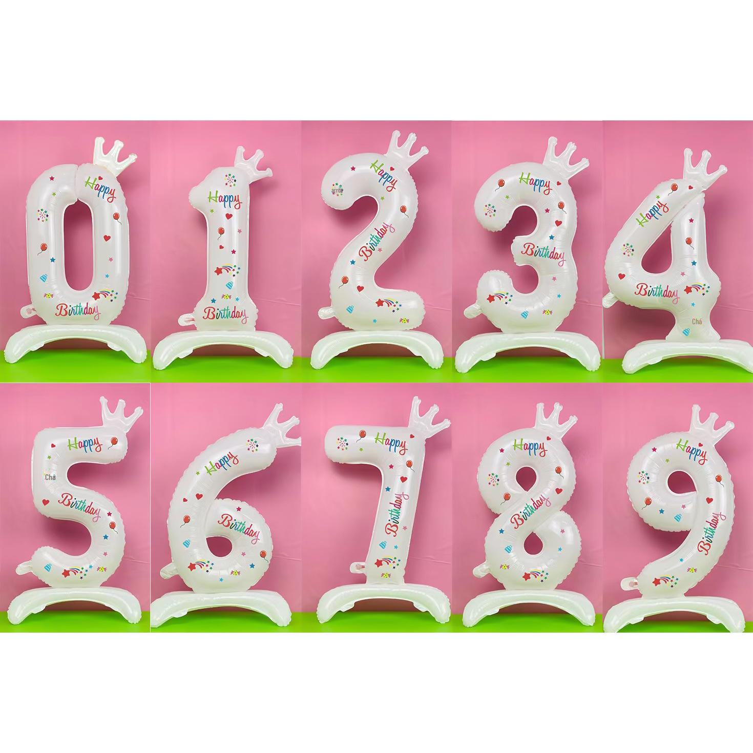 32寸白色印花站立皇冠数字.