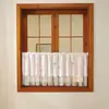 Cortinas de voil bordadas com renda floral estilo pastoral transfronteiriça, cortinas cor de café, cortinas curtas, meias cortinas, cortinas de voil, disponíveis para atacado em restaurantes