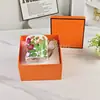 Juego de Baño de Porcelana Fina Bosque Tropical con Lujoso Patrón de Planta Verde Taza de Cerámica y Caja de Pañuelos para Uso Doméstico, Empaque en Caja de Regalo, Venta al por Mayor