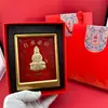 Adorno de Estatua de Buda Guanyin de Oro Puro 999 para el Hogar, Templo, Oficina de Negocios, Atrae Riqueza, Oro Hecho a Medida para el Festival de Primavera