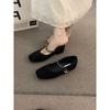 Sapatos Mary Jane Rosa Francês com Corrente Delicada Femininos Primavera e Outono 2024 Sapatos de Salto Elegantes para Vestido e Festa