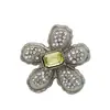 Fivela Invisível Botão em Forma de Flor Cravejado com Diamantes Jaqueta de Penas Sem Costura Botão de Pressão Botão de Pressão Jaqueta de Cima Fivela Decorativa