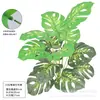 Venta al por mayor de fábrica flor artificial de alta calidad 15 horquillas hoja de caparazón de tortuga planta de simulación creativa pared de plantas en maceta ingeniería decorativa hojas verdes
