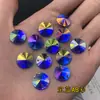 Atacado 14mm Redondo Satélite Acrílico Duplo Furo Cor Diamante AB Decoração de Roupas Joias Acessórios Feitos à Mão DIY para Headwear