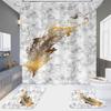 Fabricante Original Set de Cortina de Ducha Digital de Alta Definición Impermeable Sin Taladro Cortina Divisoria para Baño de Hotel Serie Mármol