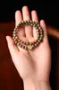 Pulsera de sándalo verde natural con cuentas cuadradas de Buda y azúcar, estilo étnico retro, con temperamento artístico, pulsera de anillo para correr