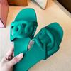 Comércio exterior verão novo três tiras corrente focinho de porco praia sandálias rasteirinhas femininas pvc plástico calçados de gelatina
