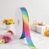 Cinta de Poliéster de Colores Arcoíris Lista para Usar, Cinta de Poliéster Degradado, Empaque de Caja de Regalo para Repostería y Pasteles, Cinta para Ramo de Flores