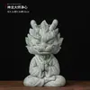 Figura de Animal de Té Gran Sabio de Arenisca Verde Estilo Chino, Adorno de Escritorio Wukong, Paisajismo de Roca para Acuario, Maceta de Decoración para el Hogar