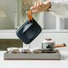 Juego de Té Portátil de Viaje de Vidrio Taza Rápida para Invitados Una Olla Tres Tazas Juego de Té Traje Té Acompañante Tetera para Viaje al Aire Libre