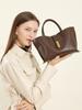 Bolsa de Mão de Couro de Primeira Camada Curtido Vegetal, Bolsa Tote Versátil para Mulheres, Bolsa de Ombro, Bolsa Transversal, Bolsa para o Dia a Dia, Nova Bolsa Balde de Couro Genuíno