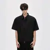 Chamarra de manga corta con doble cremallera Cross-border clenafit para hombre, verano, marca americana de tendencia, estilo corto simple holgado, hombreras