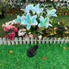 Lámpara de césped solar de 7 cabezas de lirio L Lámpara de jardín Flor ornamental para bodas Flor artificial para exteriores Lámpara de suelo