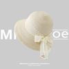 Sombrero de Paja de Ala Ancha de Nueva Llegada 2025 Sombrero de Sol con Lazo de Encaje para Mujer para Protección Solar en la Playa y Viajes Sombrero de Playa Pequeño y Fresco