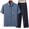 Nueva Ropa de Padre Chino para Hombres de Mediana Edad y Mayores, Camisa Casual de Manga Corta con Cuello, Traje de Verano para Hombres de 40-60 Años