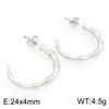 Pendientes de aro de bambú de acero inoxidable de moda transfronterizos europeos y americanos para mujer, pendientes de aro abiertos elegantes y con estilo, venta al por mayor de joyería