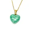 Collar con colgante de corazón de gota de aceite de esmalte de diseño nicho ins de moda estilo coreano para mujer cadena de clavícula de acero de titanio dulce fresco venta directa
