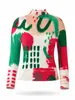 Blusa Plissada de Manga Longa com Estampa Graffiti Pintado Criativo Miyake para Mulheres, Novo Estilo Outono/Inverno 2026, Adequada para Usar em Camadas ou Sozinha