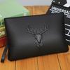 Bolso de Mano de Cuero Suave, Cartera de Mano para Hombre, Bolso para Reuniones Sociales, Bolso tipo Sobre de Gran Capacidad, Bolso de Mano para Hombre, Bolso Portátil para Viajes de Negocios