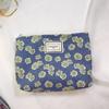 Bolsa de cosméticos con patrón bordado Bolso de mano para mujer Bolso de mano portátil de viaje Bolsa de almacenamiento para teléfono móvil, cambio, tarjeta de identificación Bolsa de tela