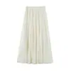 Falda Plisada de Cintura Alta Línea A para Mujer, Nuevo Estilo de Verano, Falda de Tul Delgada de Longitud Media Petite, Elegante Falda de Paraguas