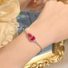 Pendientes de Calabaza de Corindón Rojo de Sentido Avanzado Pendientes Elegantes de Diamante de Alto Carbono Pulsera Fulu de Diamante Rojo de Lujo Ligero Traje de Pulsera Mujeres
