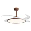 Lustre Ventilador Estilo Francês Meados do Século Cor de Noz Lâmpada Ventilador de Teto Silencioso para Sala de Estar Sala de Jantar Quarto